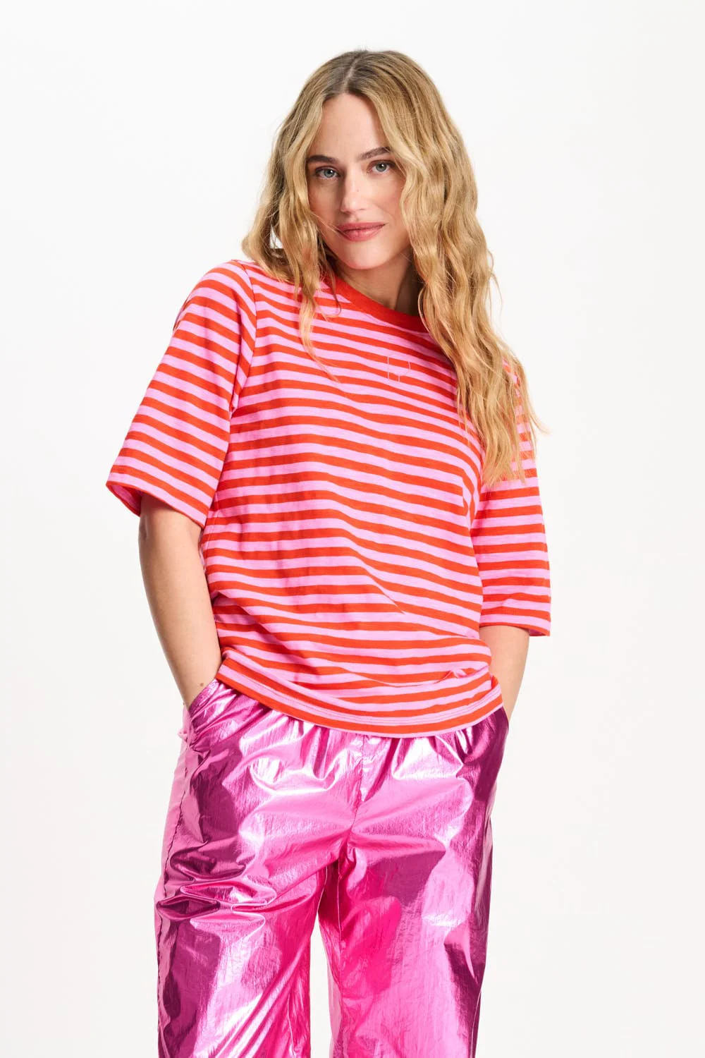 TSHIRT - Stripe Orange Pink