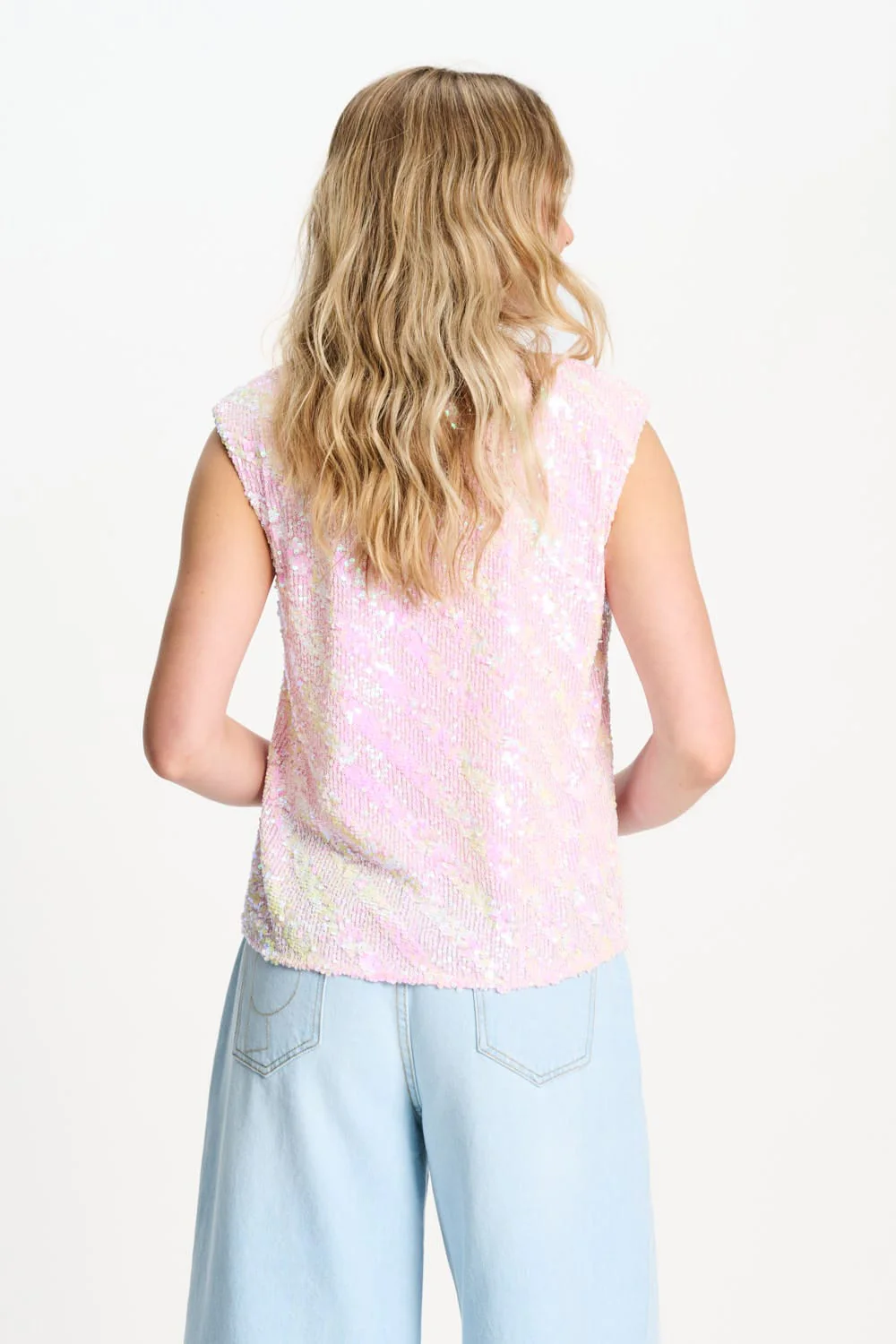 TOP - Sequins Shell Pink