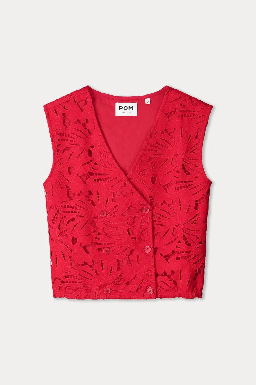 TOP - Lace Bloom Red