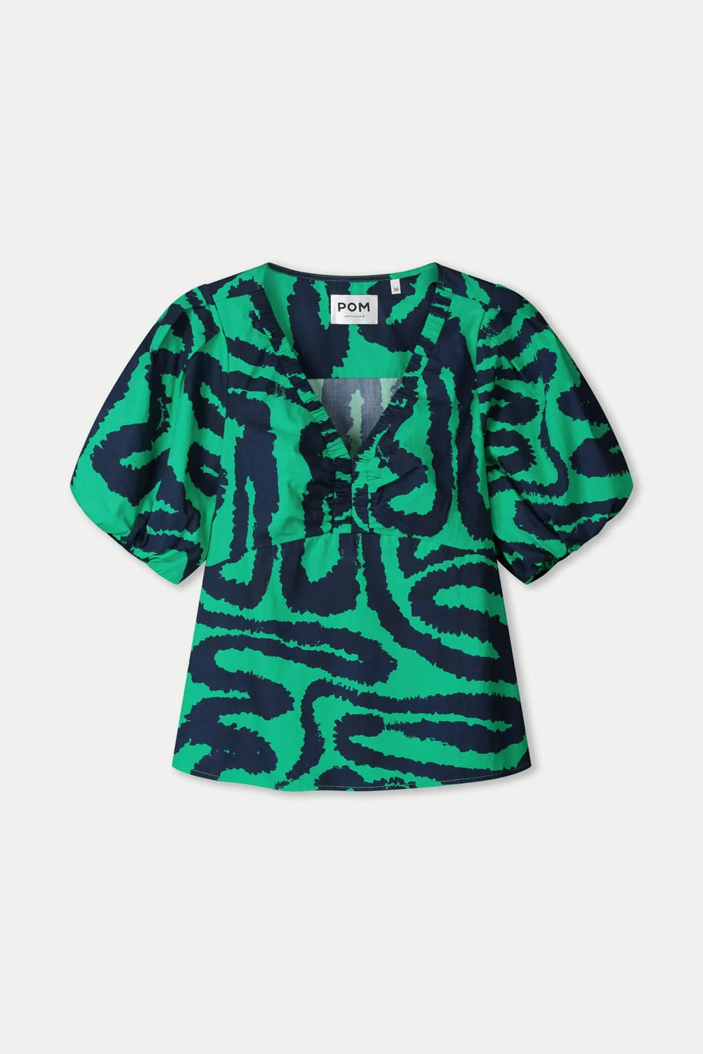 TOP - Poplin Waves Green