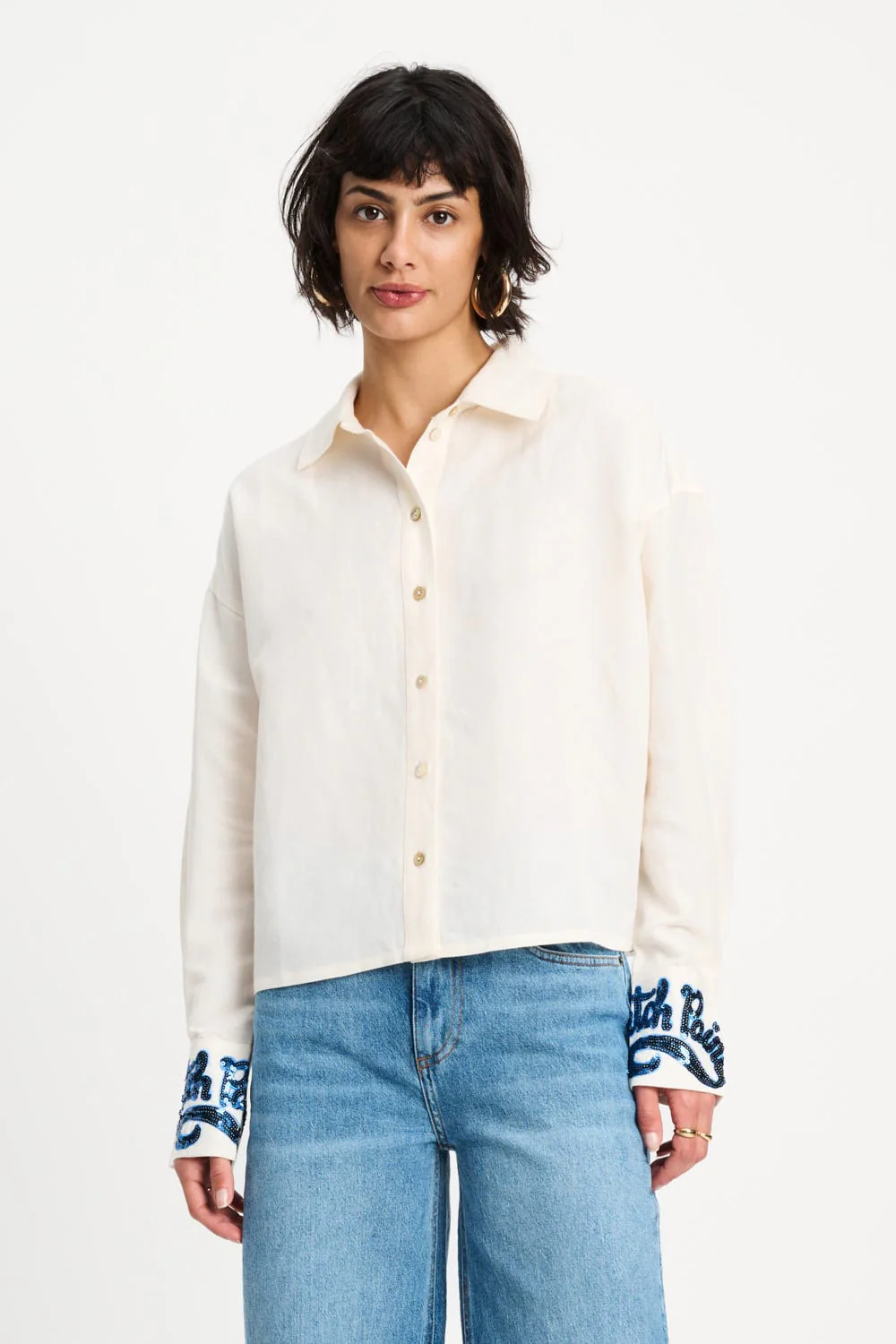 BLOUSE - White Sequins Matchpoint