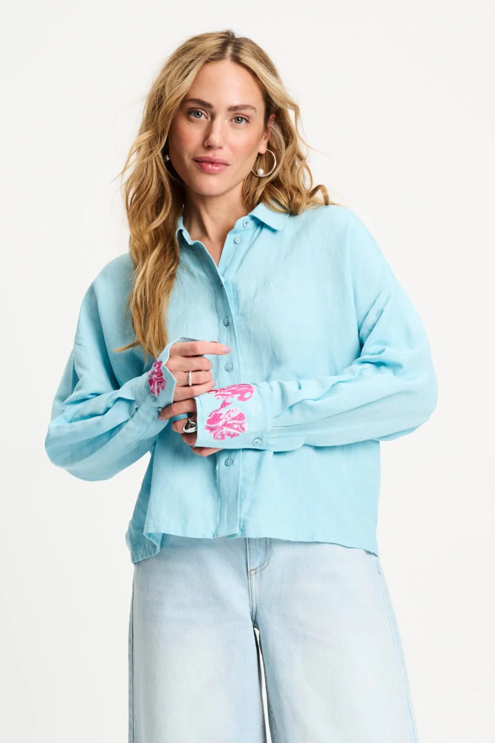 BLOUSE - Blue Sequins Urban Flora