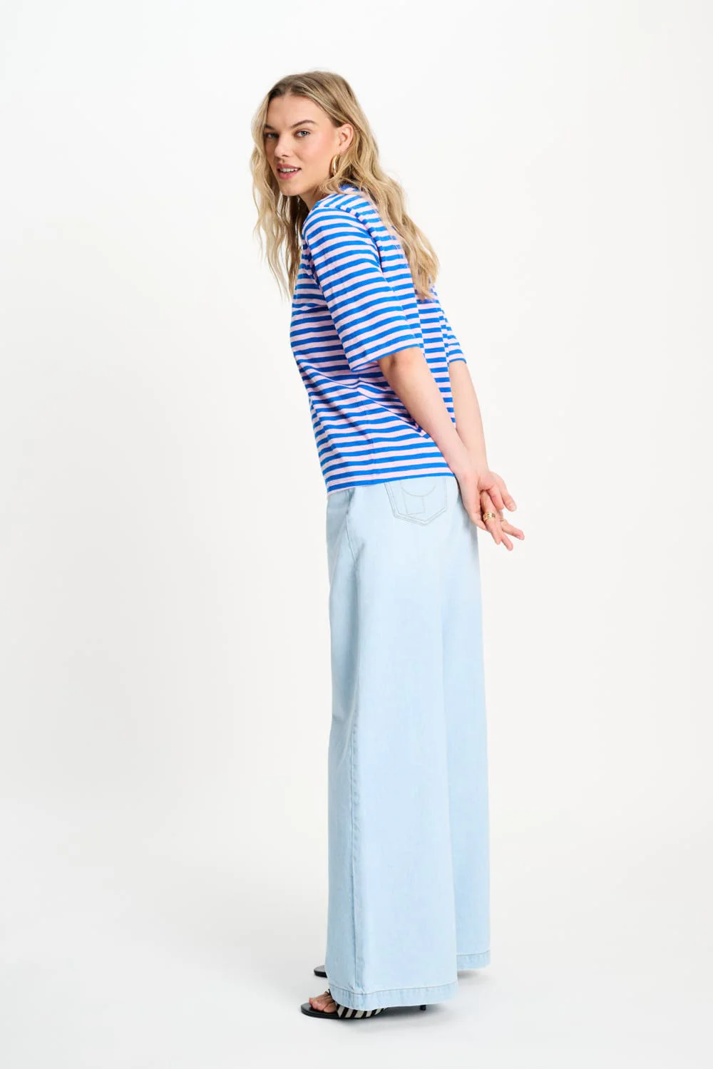 TSHIRT - Stripe Blue Pink
