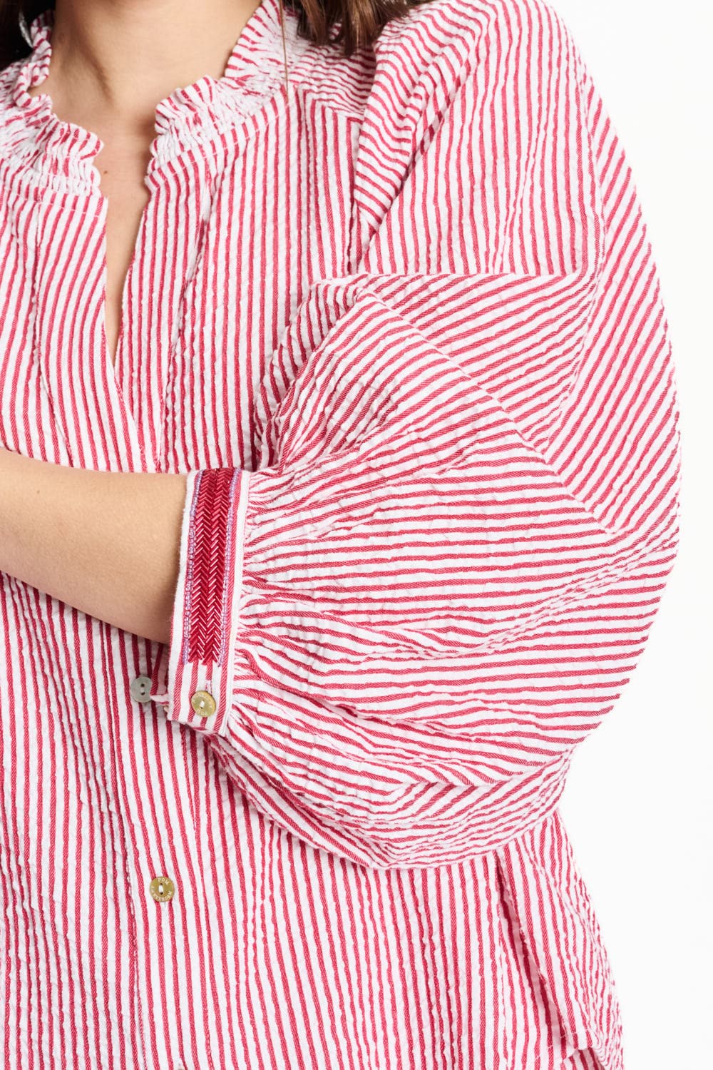 BLOUSE - Seersucker Red White