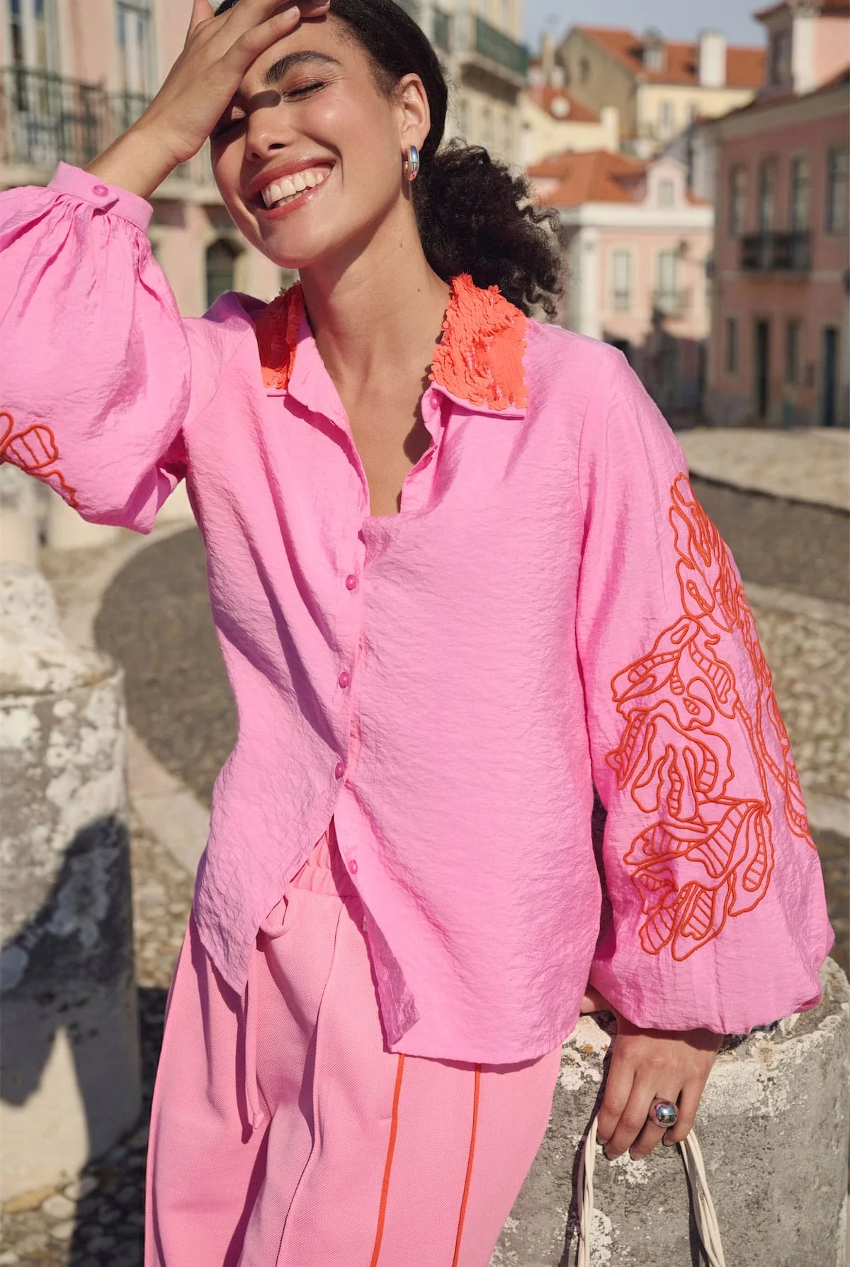 BLOUSE - Cheering Pink Sequins