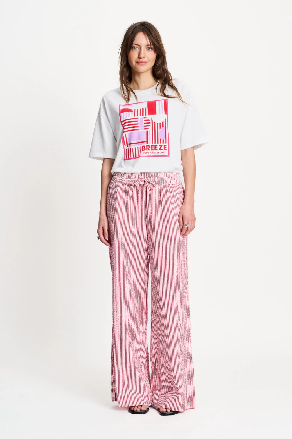 BROEK - Seersucker Red White