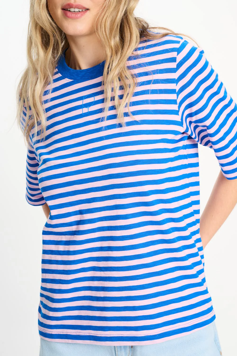TSHIRT - Stripe Blue Pink