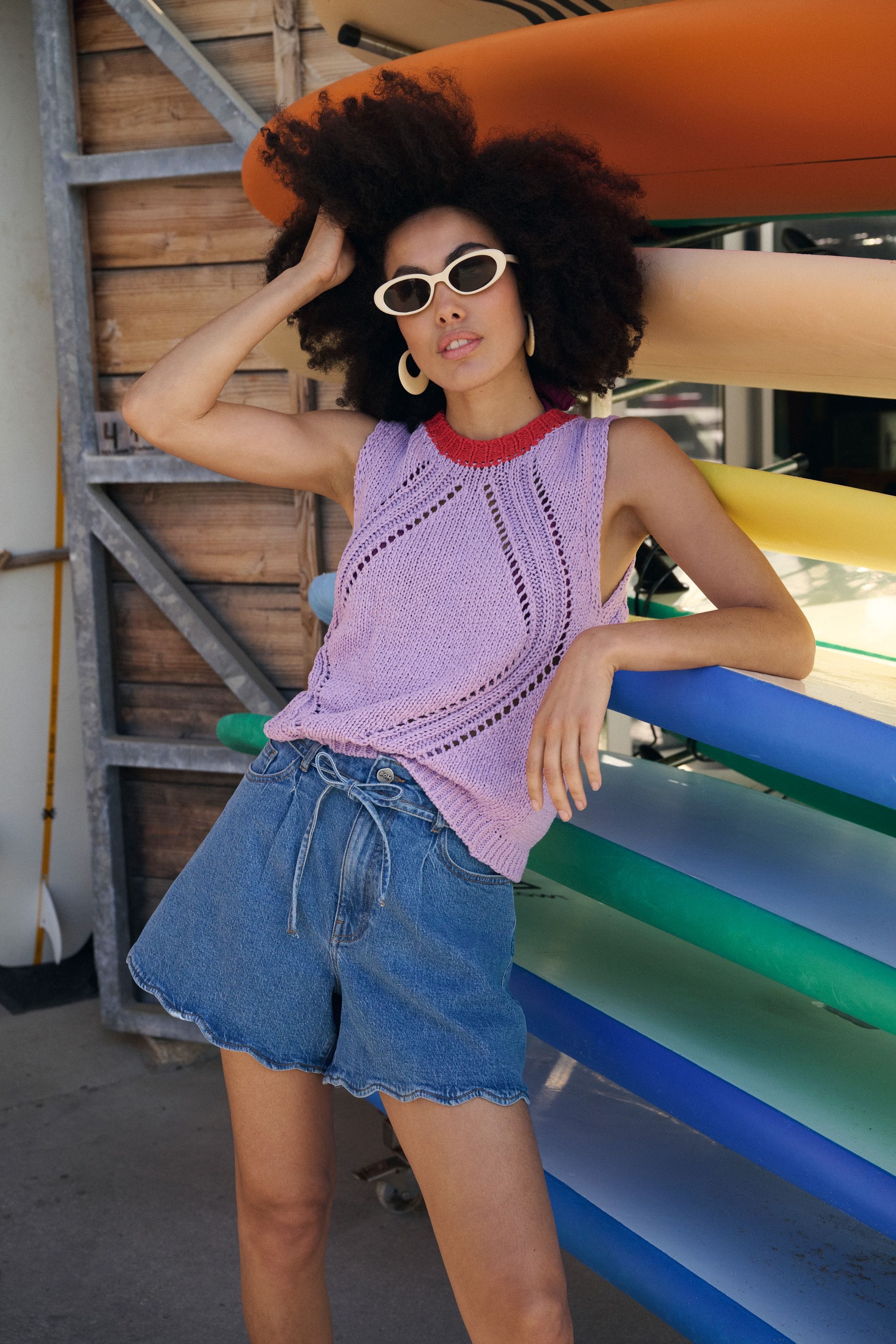 SHORT - Denim Scallop