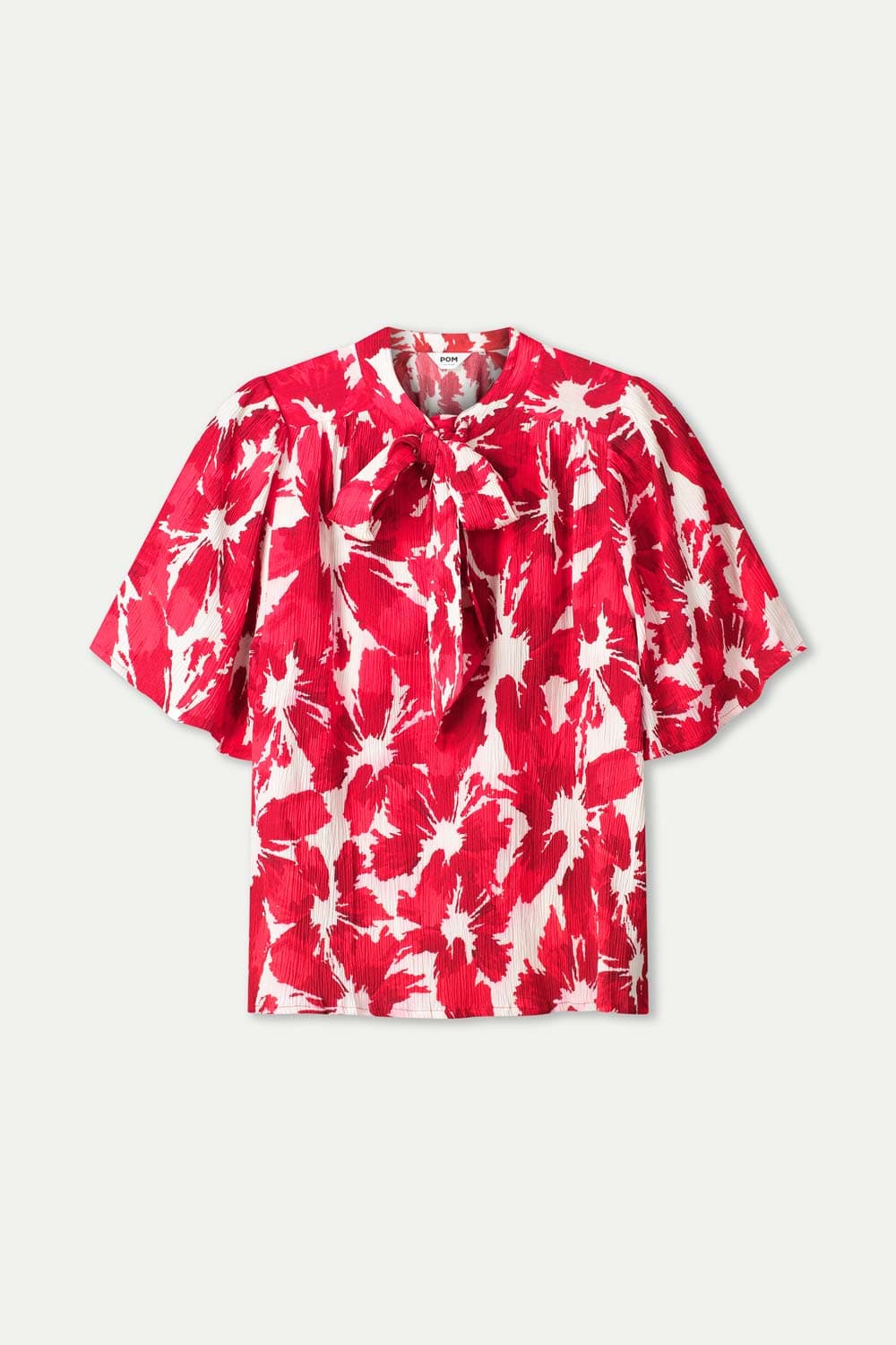 TOP - Crinkle Bubble Bloom Red
