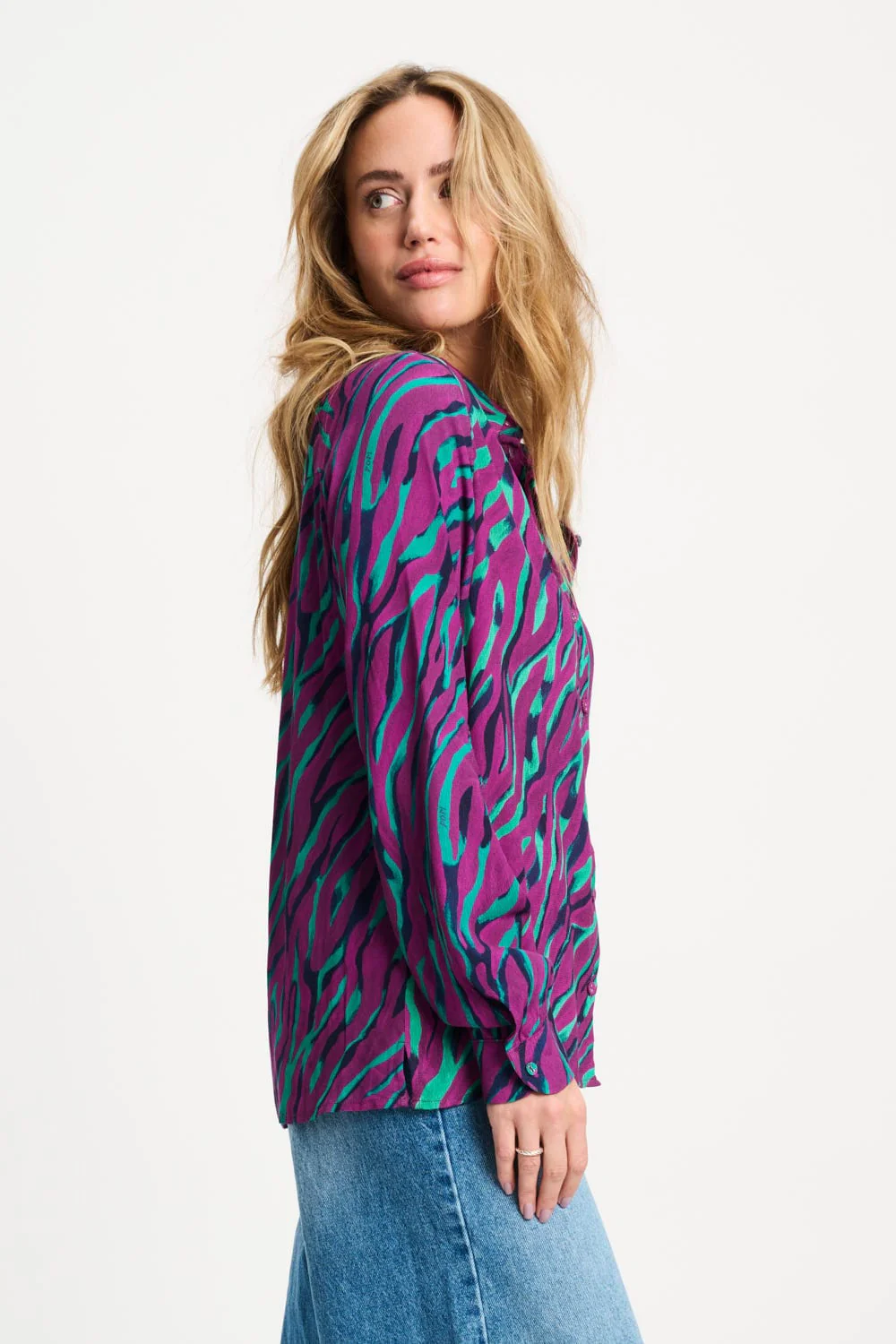 BLOUSE - Mila Animal Purple