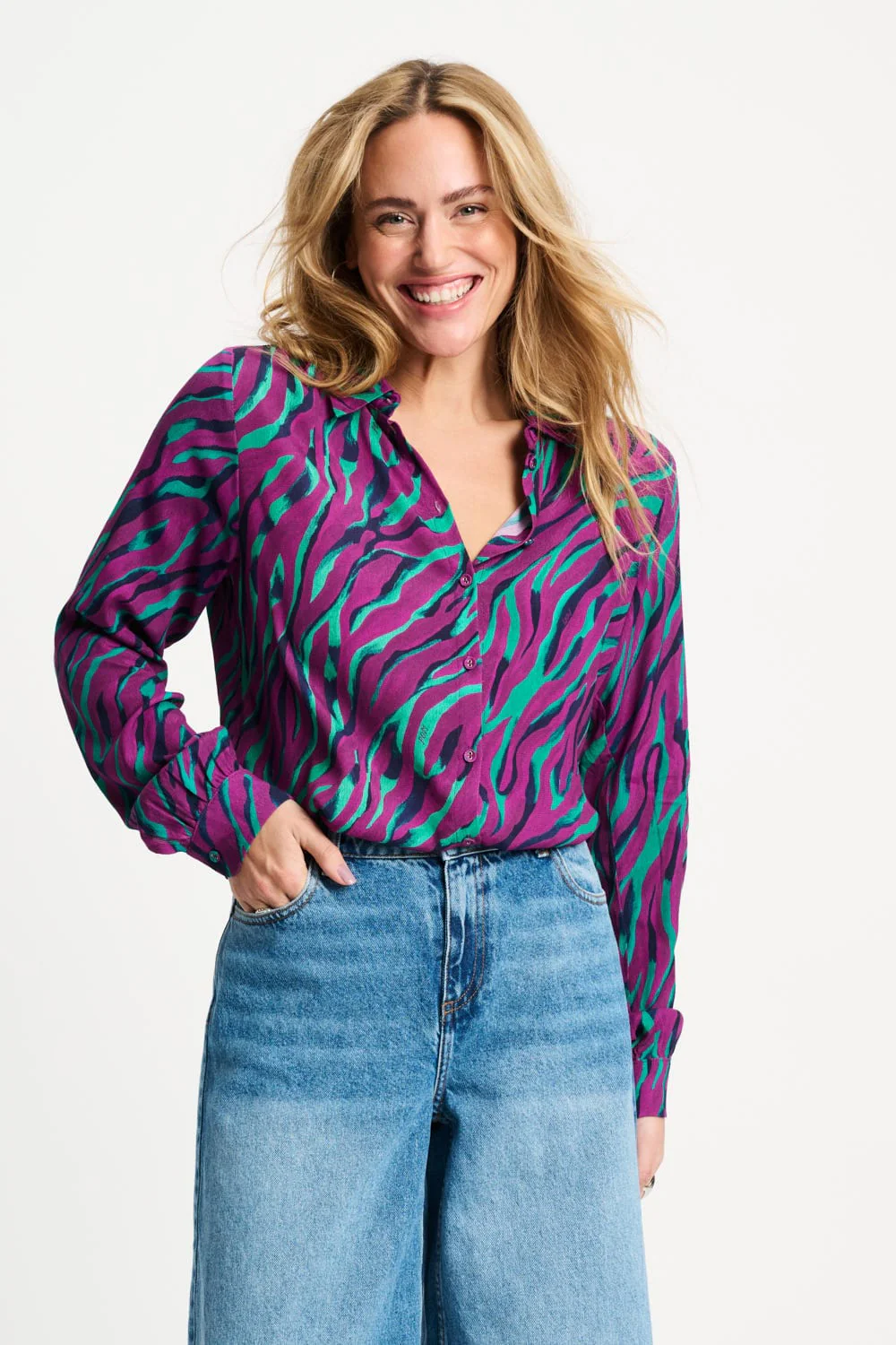 BLOUSE - Mila Animal Purple