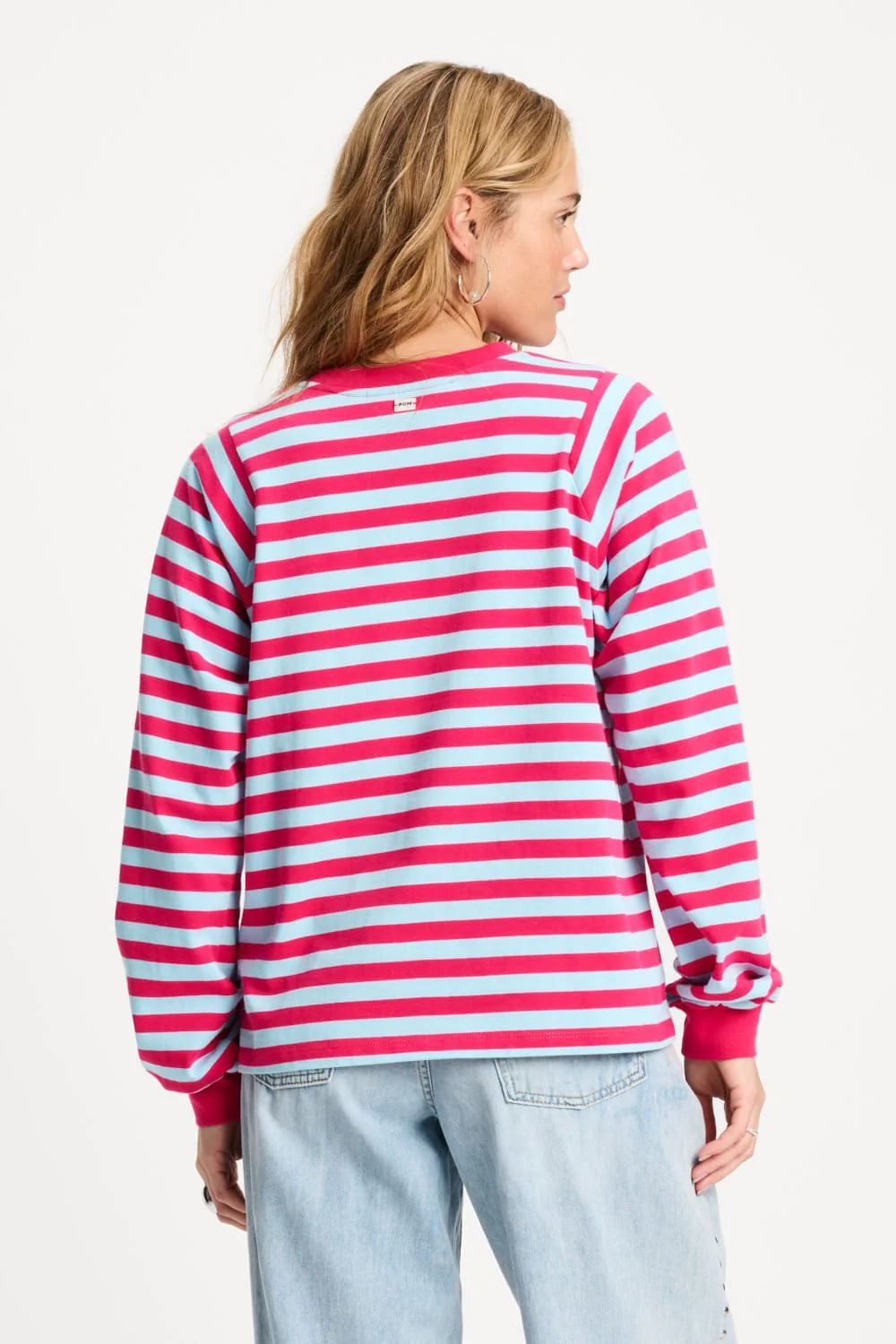 TOP - Striped Bright Rose Blue