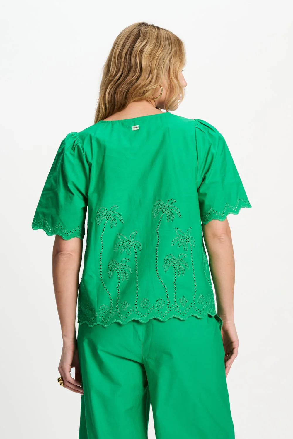BLOUSE - Broderie Anglaise Palm Green