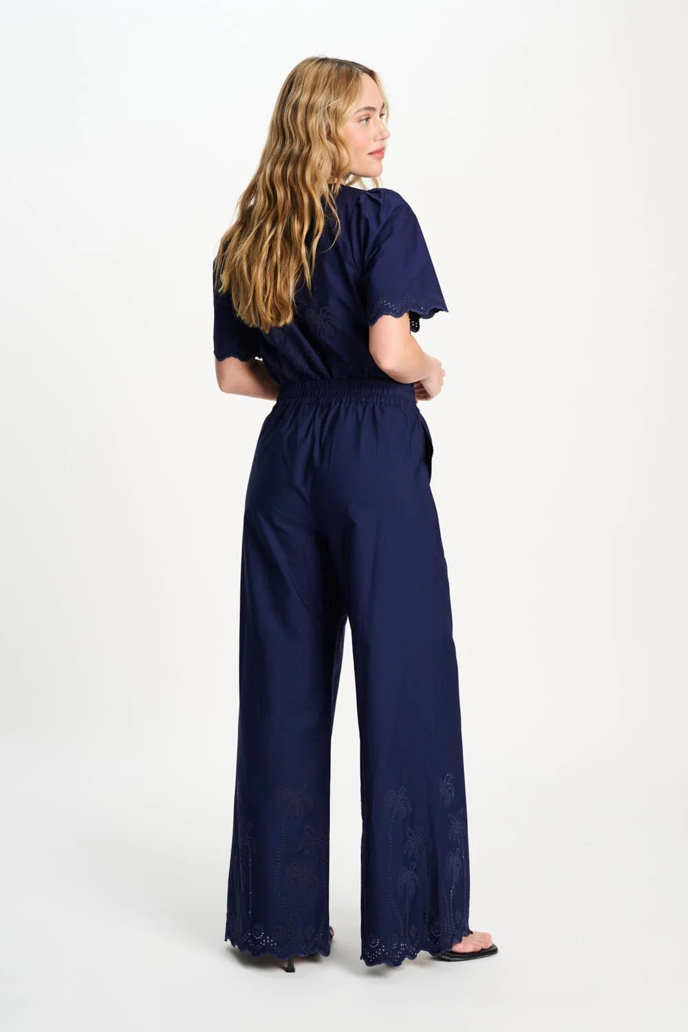 BROEK - Broderie Anglaise Night Blue