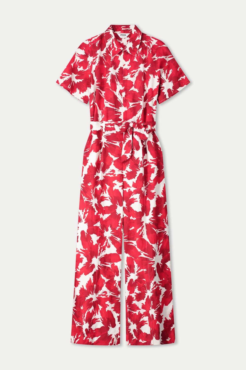 JUMPSUIT - Bubble Bloom Red Linen