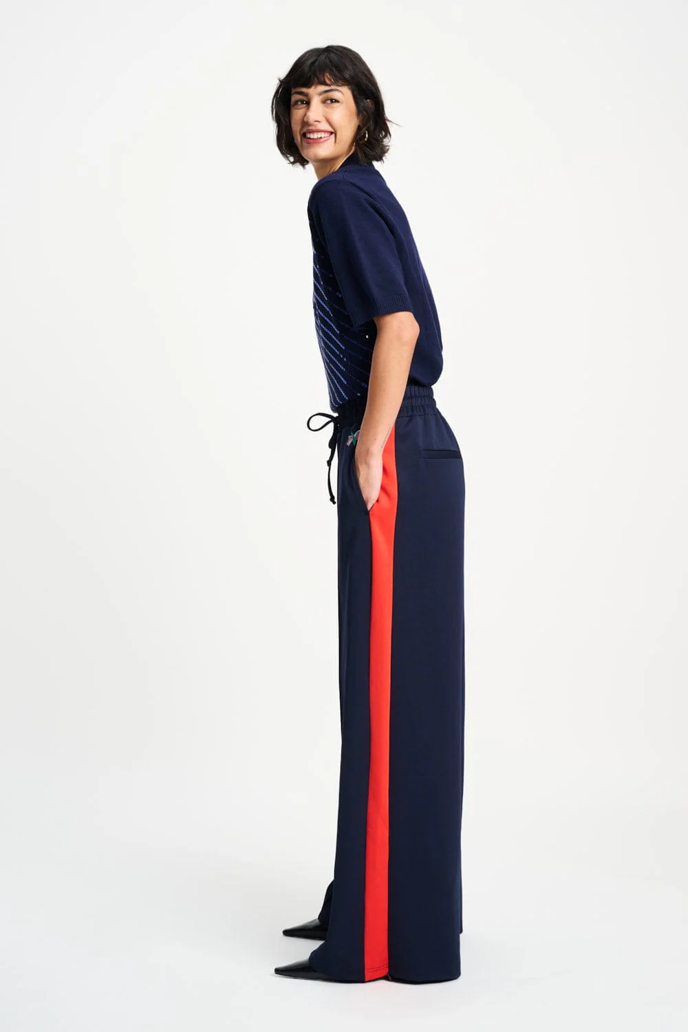 BROEK - Stripe Night Blue