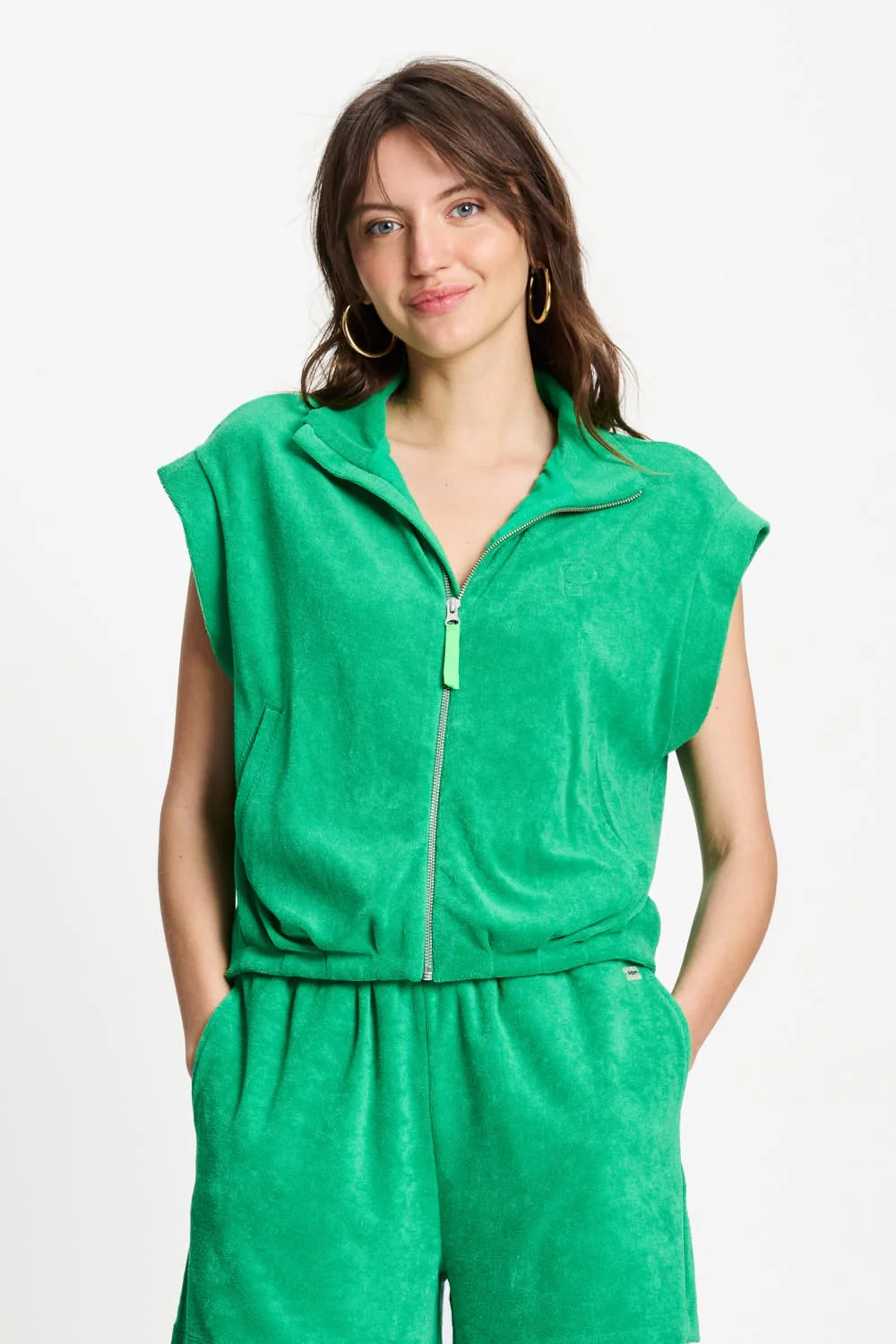 GILET - Terry Palm Green