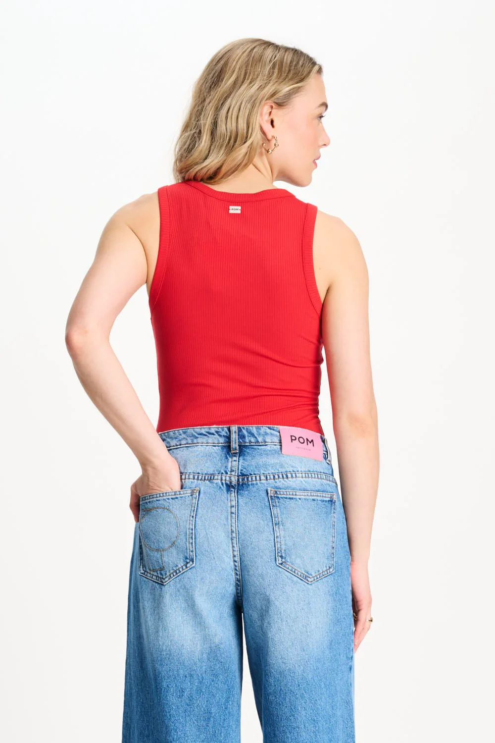 TANKTOP - Rib Bloom Red