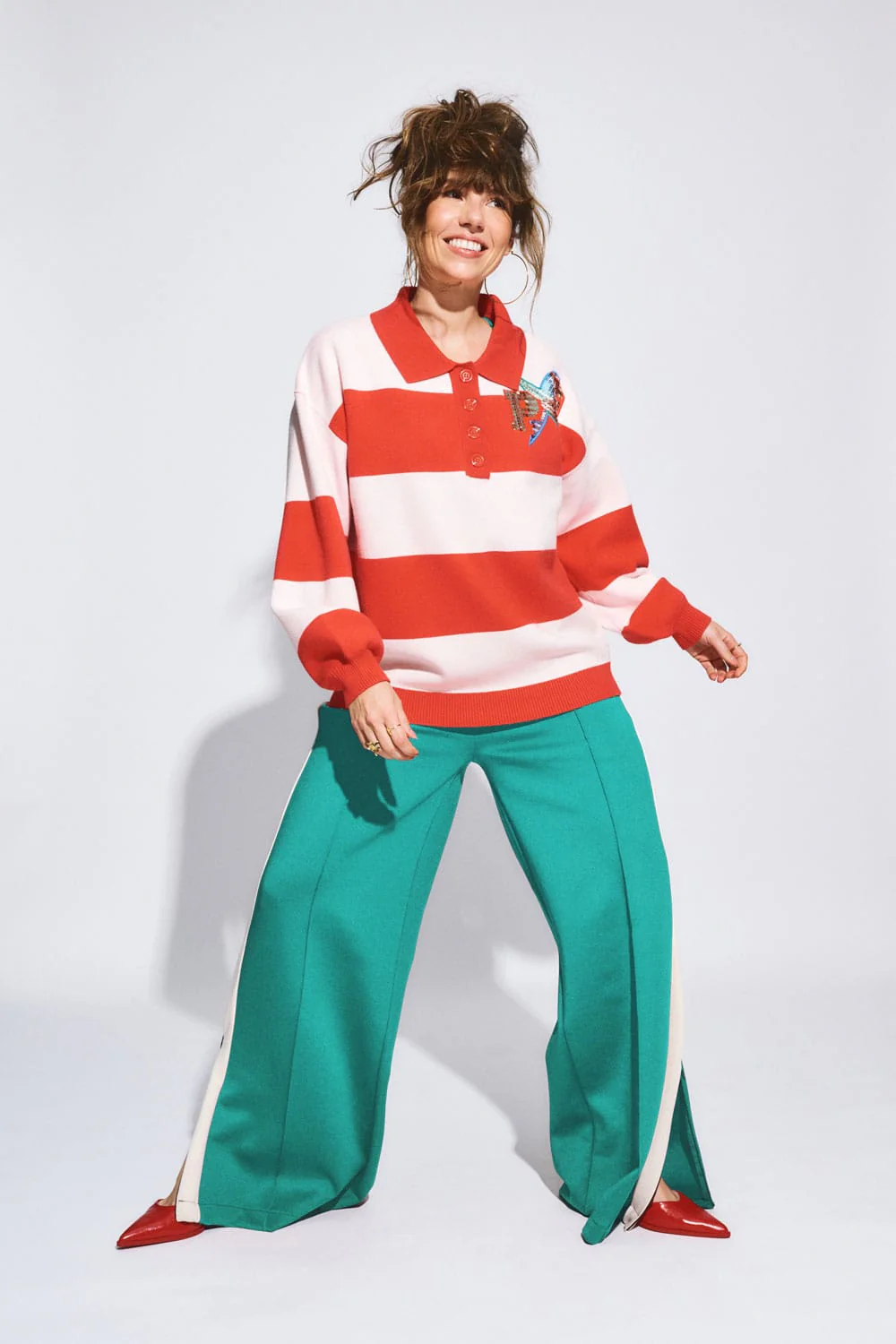 TRUI - Polo Stripes Coral