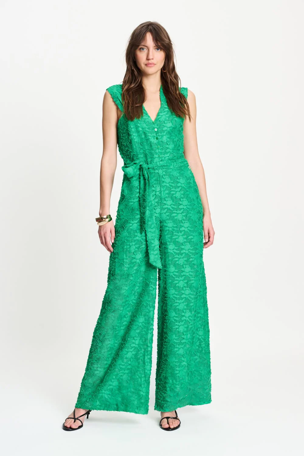 JUMPSUIT - Palm Green Jacquard