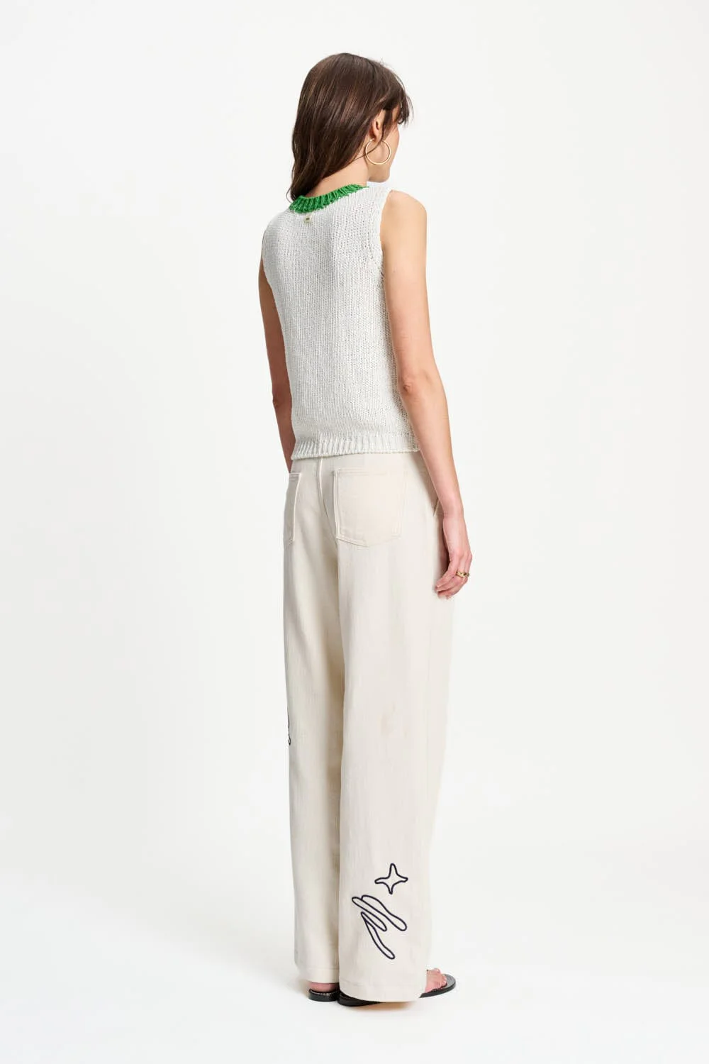 JEANS - White Embroidery