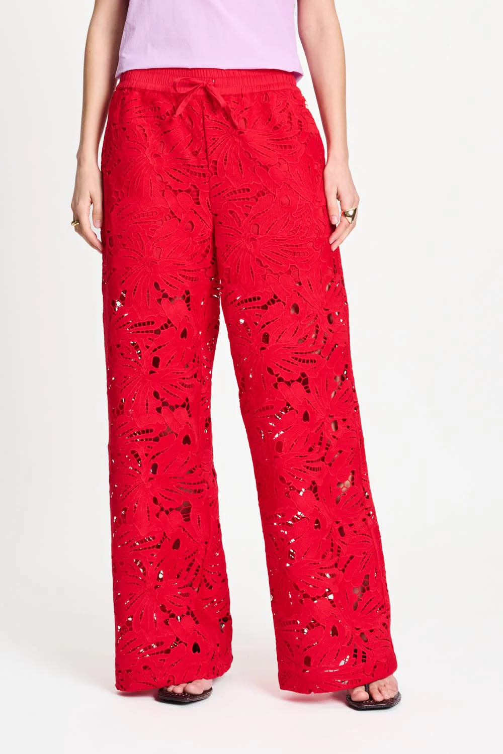 BROEK - Lace Bloom Red