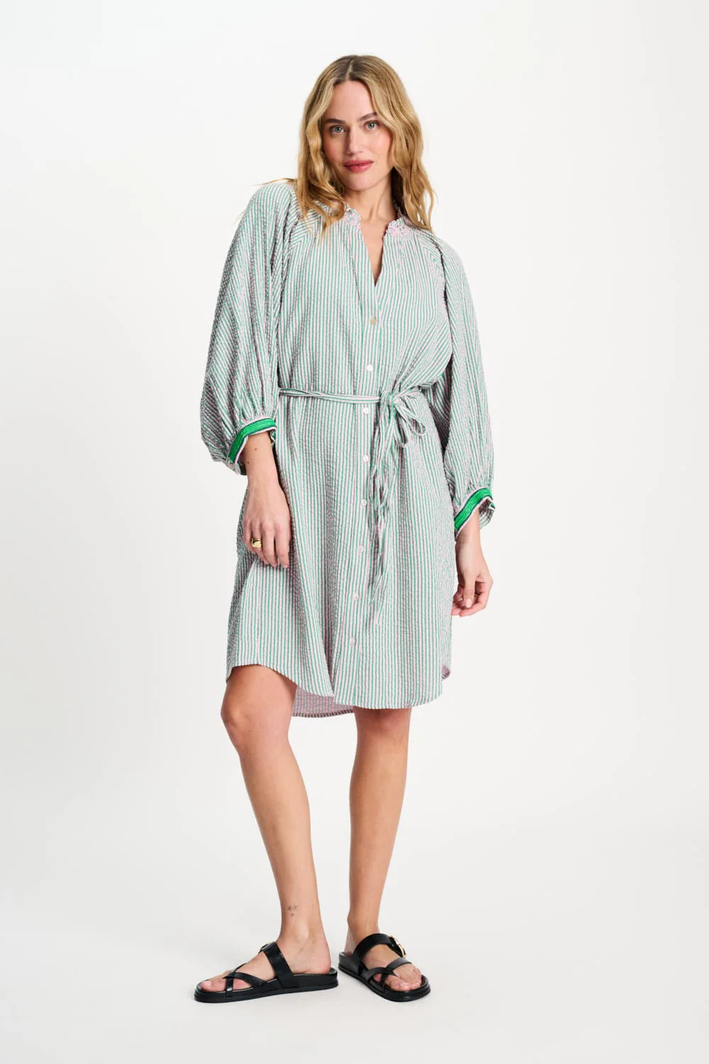 JURK - Seersucker Green Pink