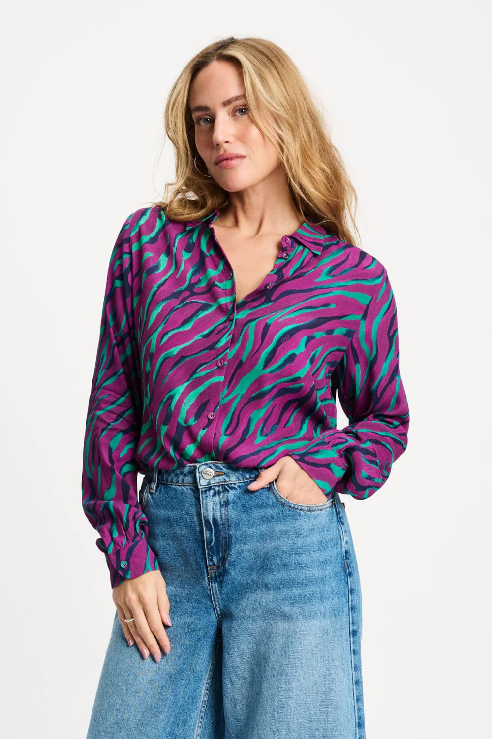 BLOUSE - Mila Animal Purple