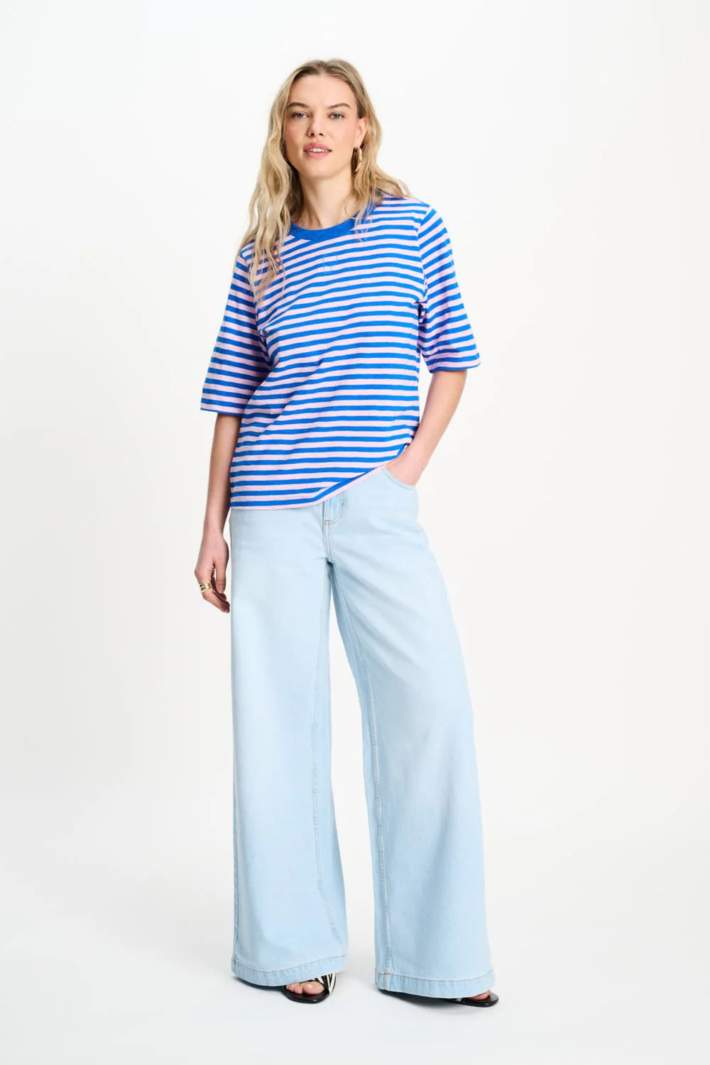 TSHIRT - Stripe Blue Pink