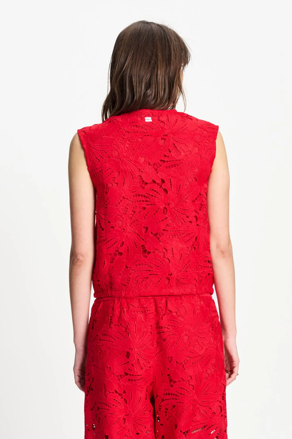 TOP - Lace Bloom Red