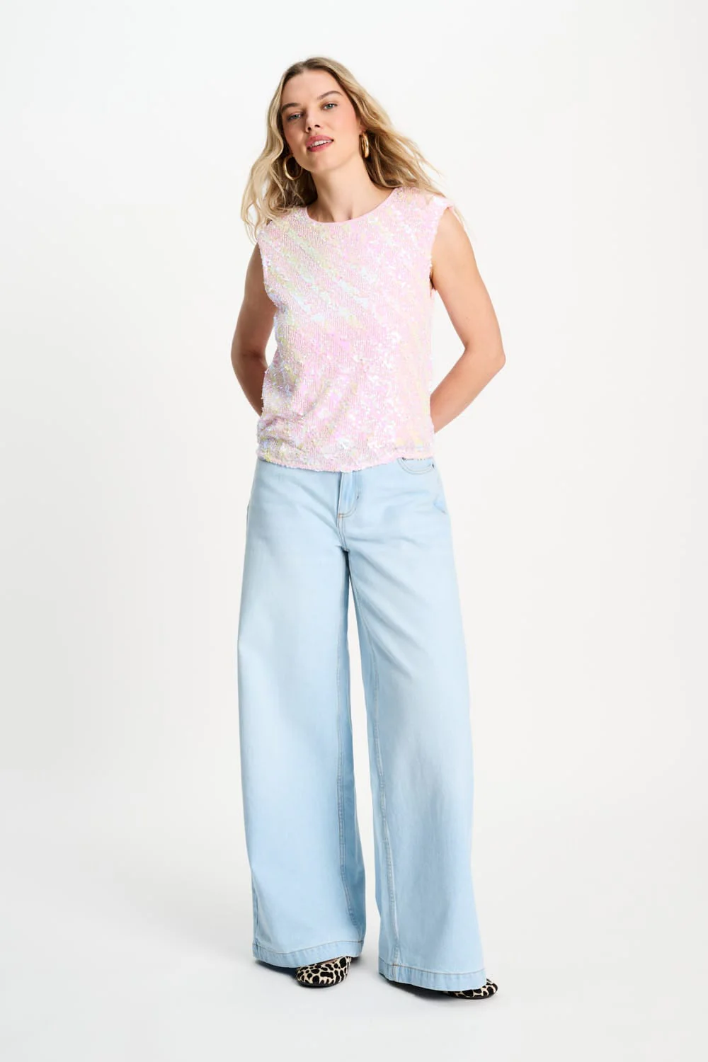 TOP - Sequins Shell Pink