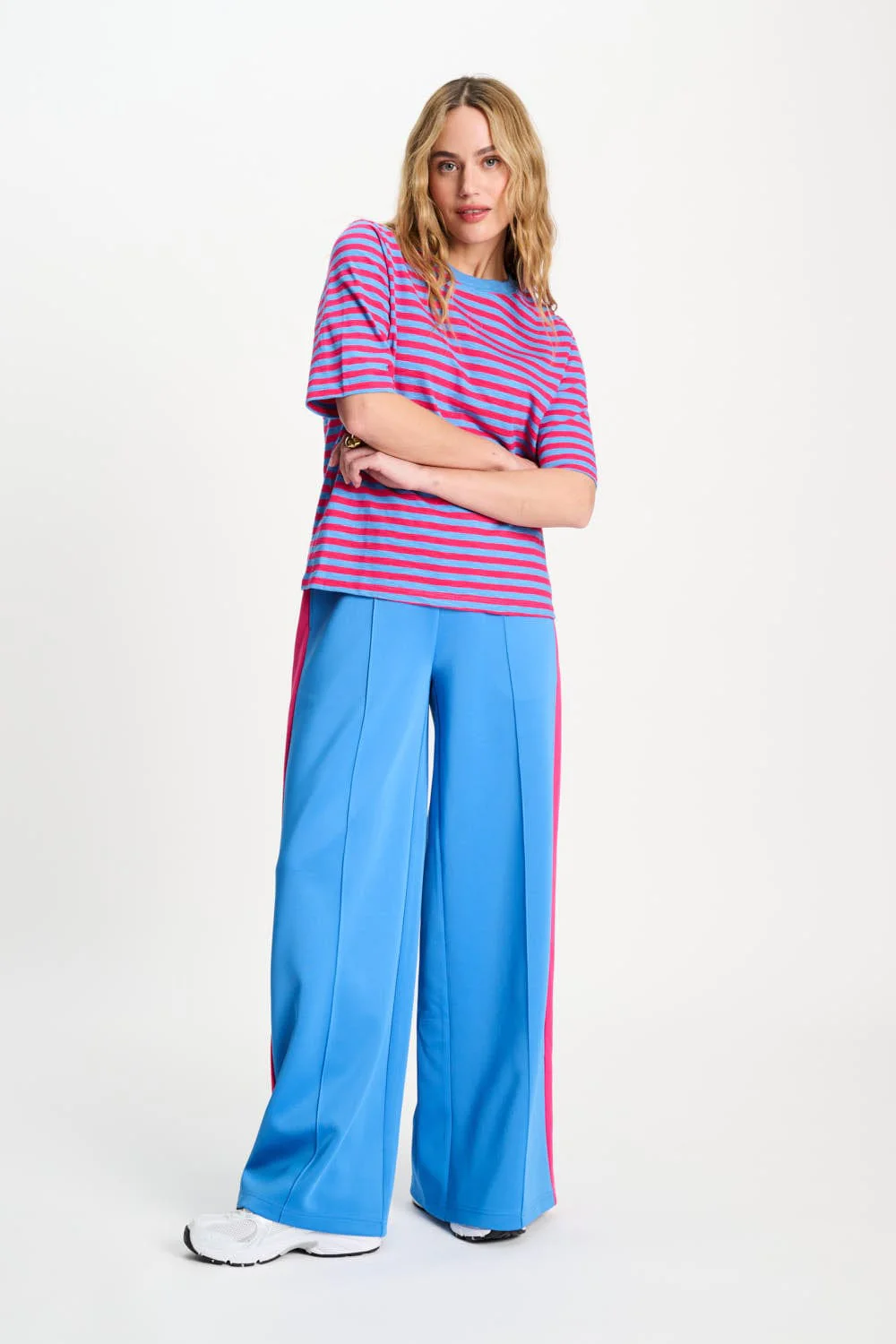 TSHIRT - Striped Smashing Blue Bright Rose