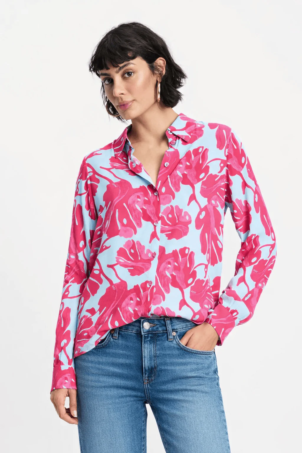 BLOUSE - Mila Urban Flora Blue
