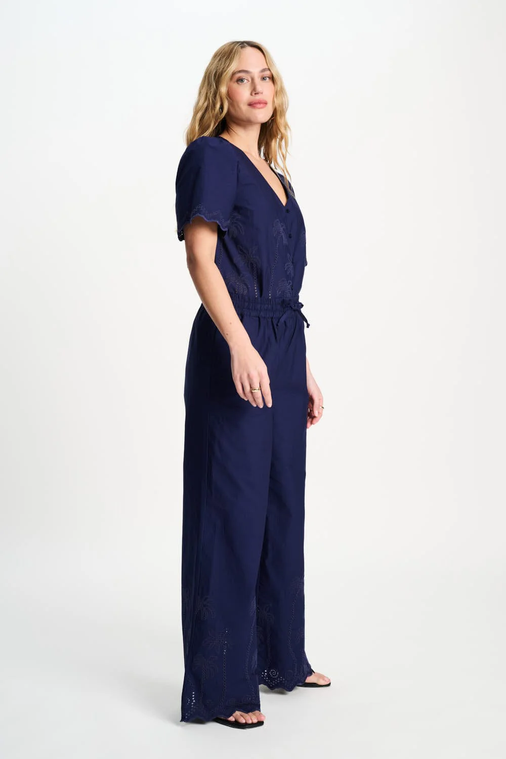 BROEK - Broderie Anglaise Night Blue
