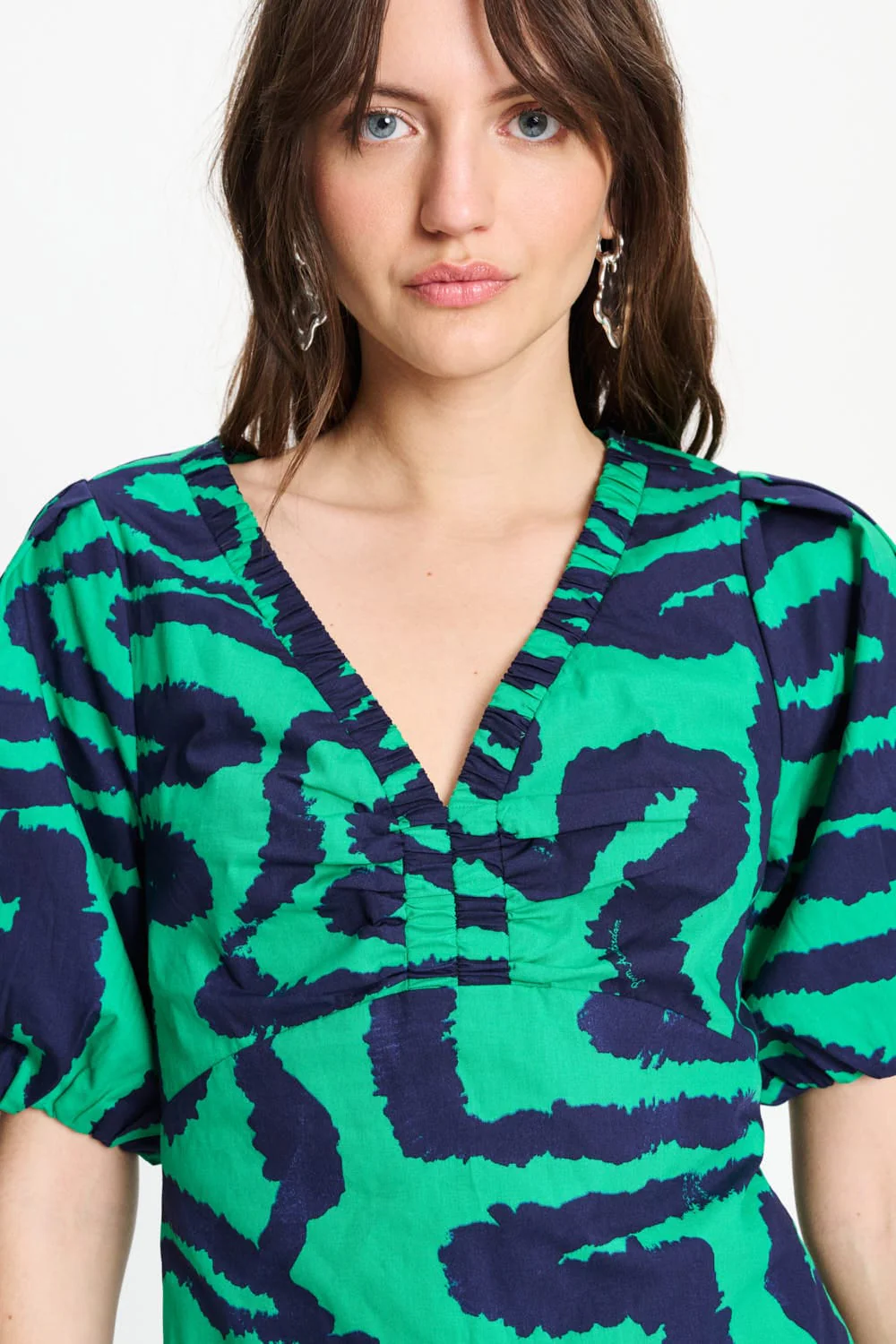 TOP - Poplin Waves Green