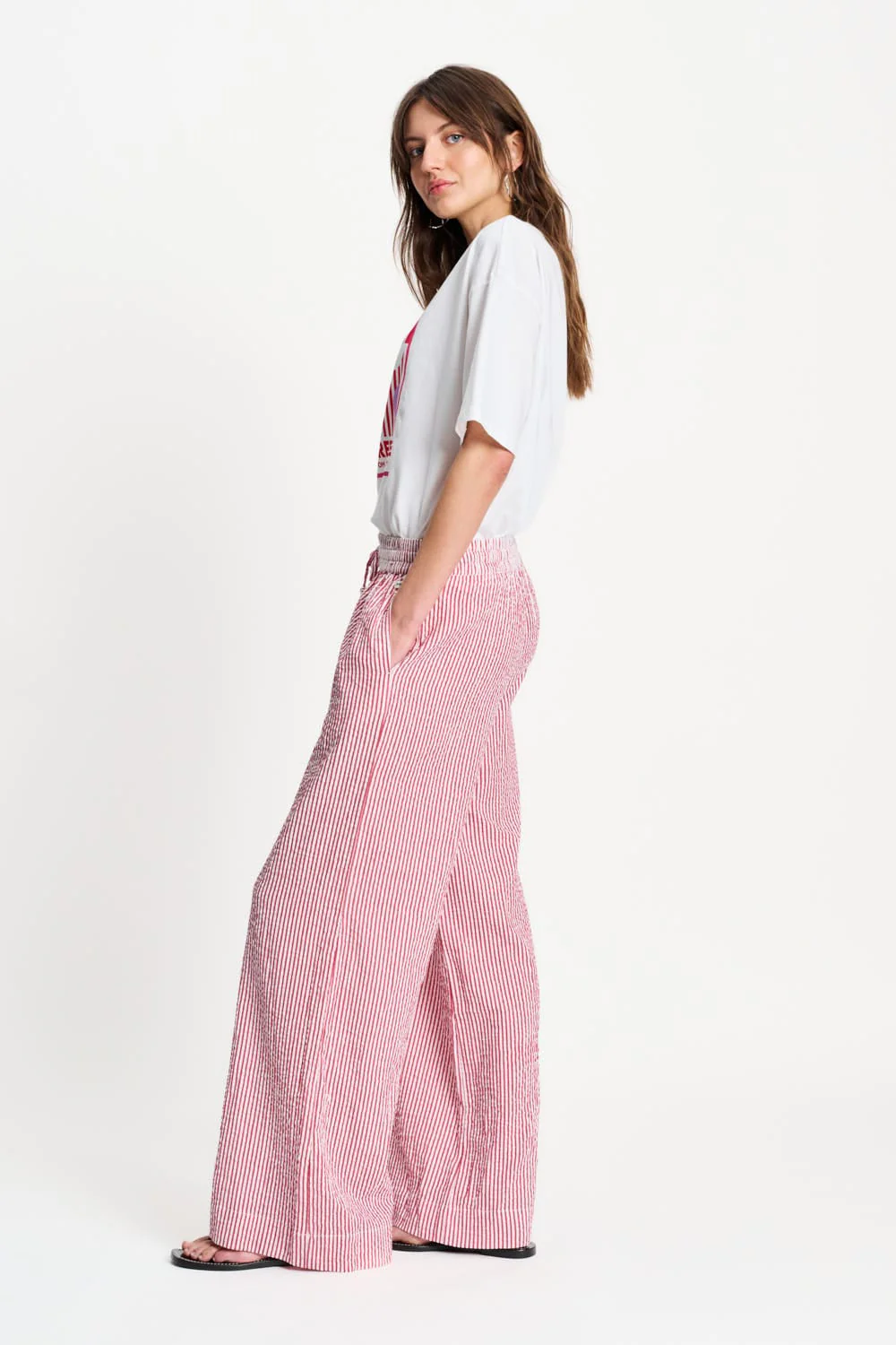 BROEK - Seersucker Red White