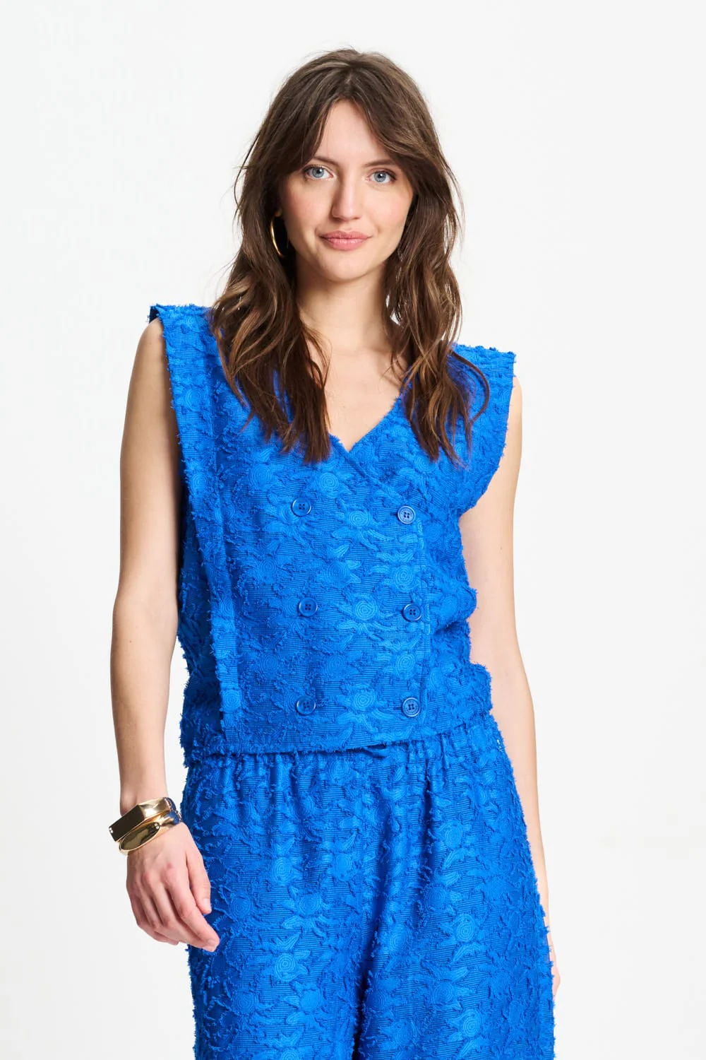 TOP - Ocean Blue Jacquard