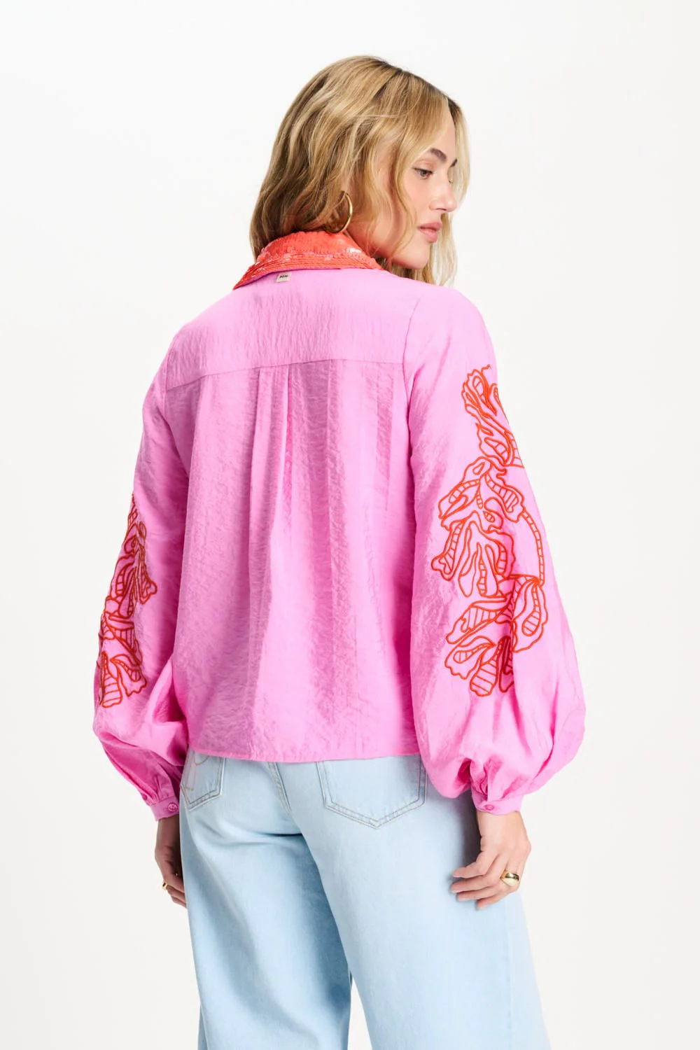 BLOUSE - Cheering Pink Sequins