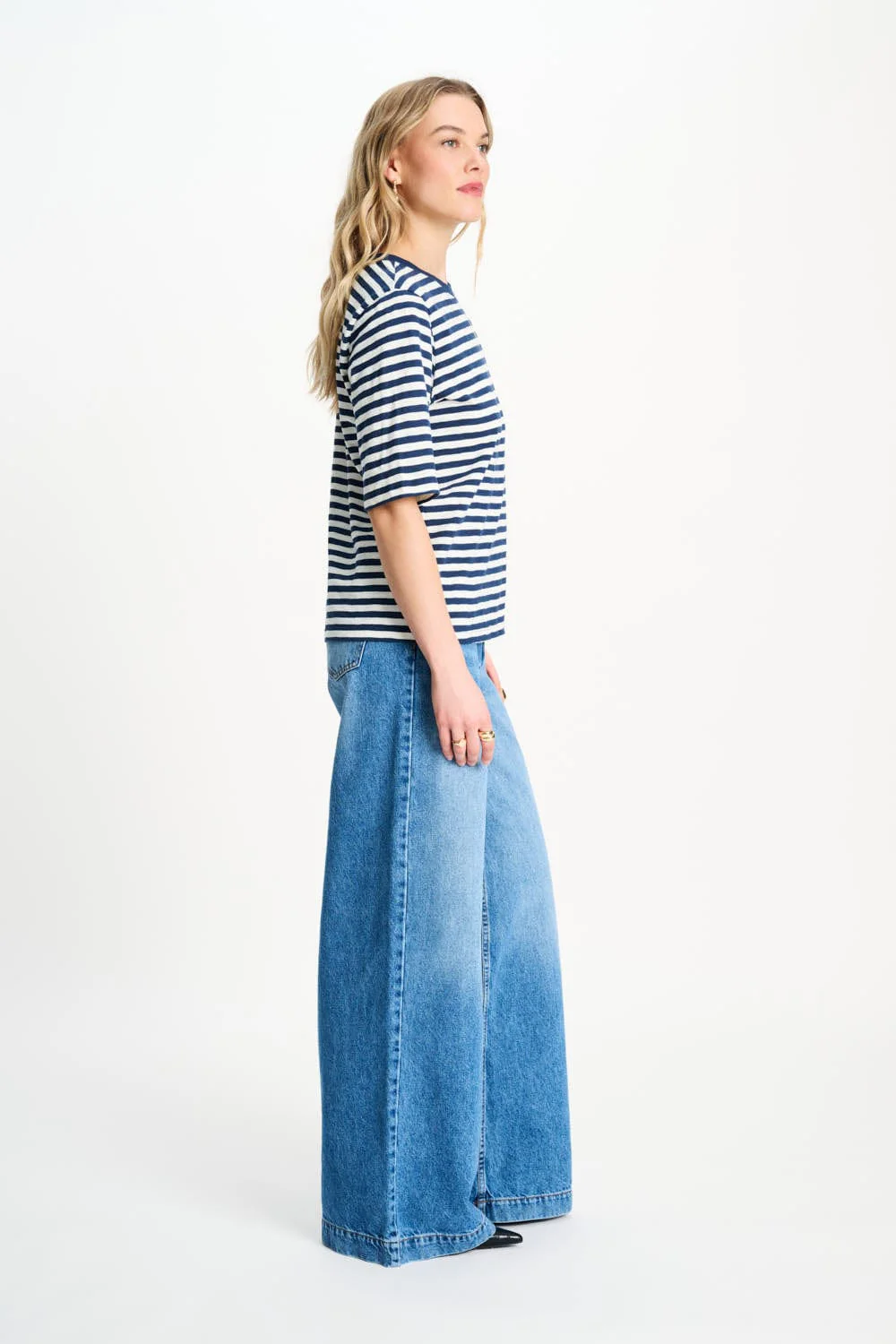TSHIRT - Striped Blue White