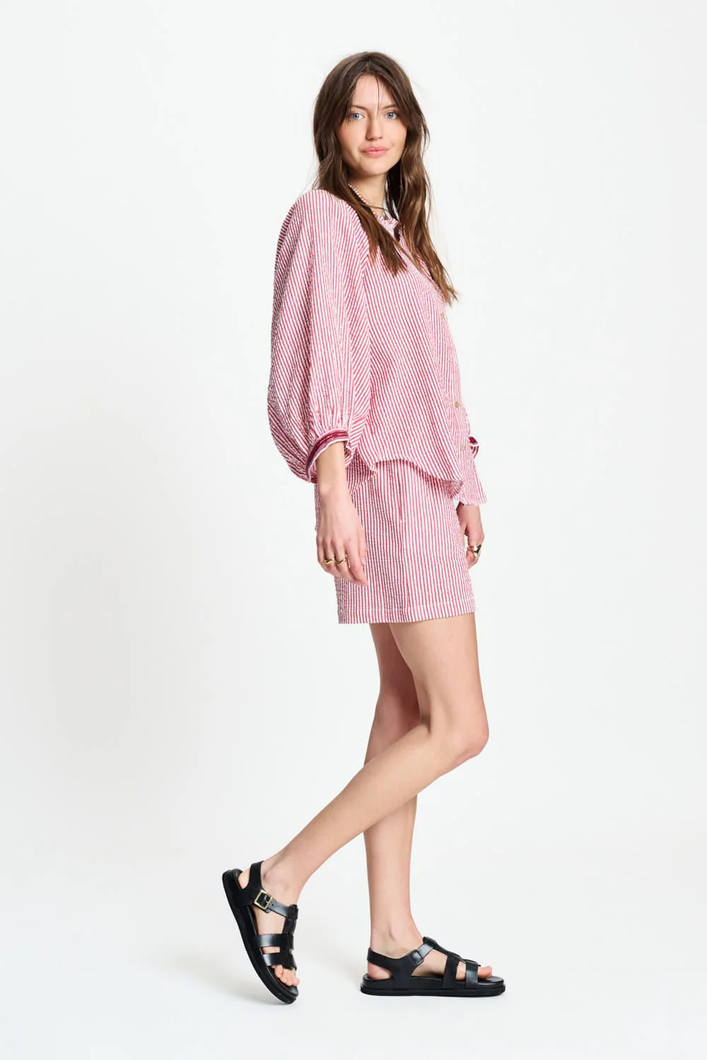 BLOUSE - Seersucker Red White
