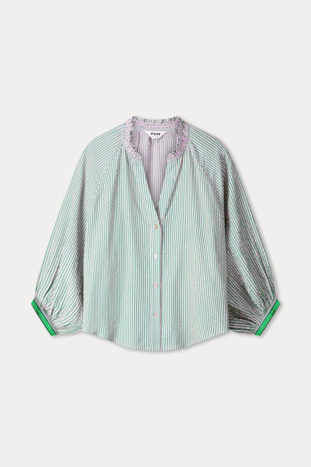 BLOUSE - Seersucker Green Pink