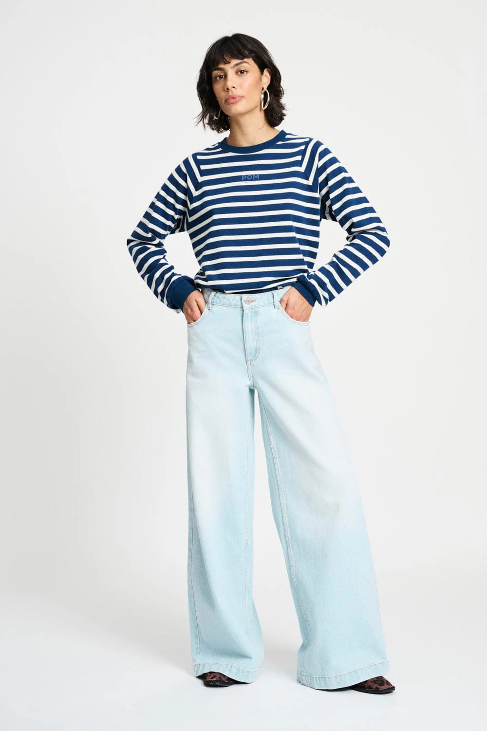 TOP - Striped Blue White