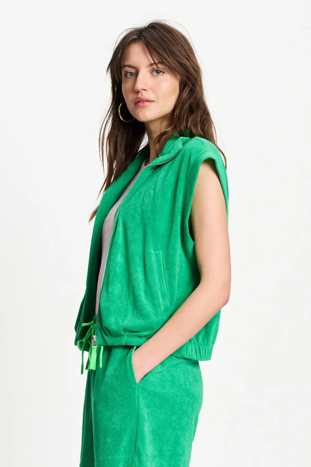 GILET - Terry Palm Green