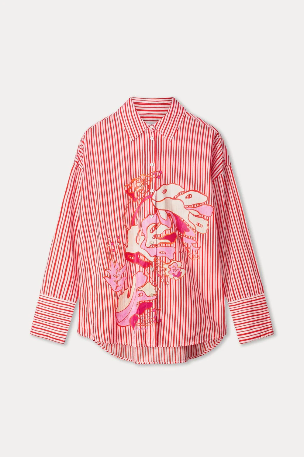 BLOUSE - Poplin Striped Orange