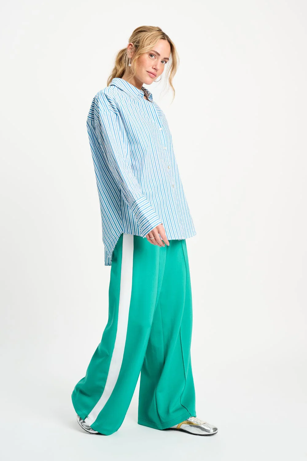 BLOUSE - Poplin Striped Smashing Blue